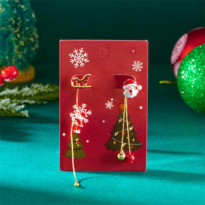 Nouvelles boucles d'oreilles de Noël transfrontalières à longues pampilles, design de niche haut de gamme et unique, pour les fêtes, vente en gros pour fabricants {Boucles d'oreilles pour femmes} - Product Image 4
