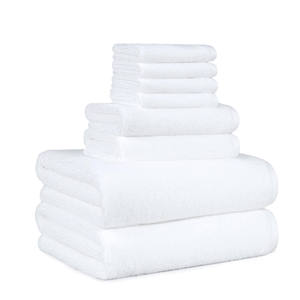 Ensemble de serviettes en coton pour le visage Serviette de bain blanche douce et unie - Product Image 1