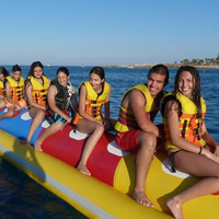 Bateau banane gonflable géant - Flotteur aquatique robuste à remorquer pour les aventures en groupe à la plage et sur le lac