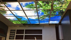 <span class=keywords><strong>Plafonnier</strong></span> <span class=keywords><strong>LED</strong></span> intelligent à intensité variable <span class=keywords><strong>avec</strong></span> cadre lumineux, ciel bleu et nuages, télécommande, application de contrôle, panneau lumineux artificiel pour la maison et le bureau - Product Image 6