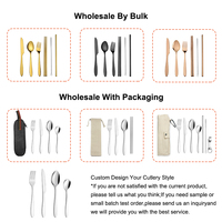 Set d'Ustensiles de Camping Portables en Acier Inoxydable : Couteaux, Fourchette, Paille, Cuillère, Baguettes – Kit de Couverts de Voyage avec Étui, Cadeau pour Employés