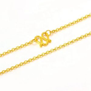 Collar de Oro Amarillo Puro de 24K con Cadena en Forma de O y Clip, Joyería Brillante Personalizada - Product Image 1