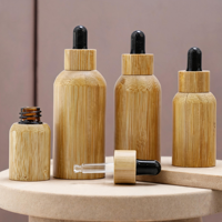 Flacon compte-gouttes cosmétique pour sérum cutané avec bouchon en bambou pour salle de bain, chambre à coucher, commode, présentoir domestique