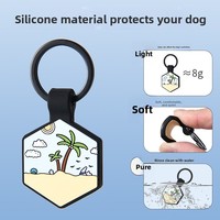 Nouvelle Plaque d'identification pour animaux de compagnie transfrontalière anti-perte, gravure laser double face, en silicone hexagonal, motif graffiti, toutes tailles