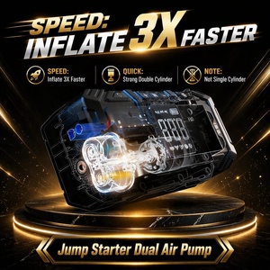 3X Faster Double Tire Inflator Car Jumper Battery Booster Air Compressor Power Bank <strong>Heavy</strong> <strong>Duty</strong> <strong>Jump</strong> <strong>Starter</strong> With air Pump - Product Image 4