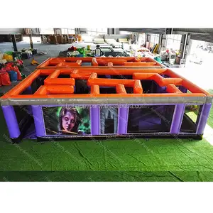 Commercial halloween haunted bounce house inflatable maze custom inflatable obstacle course inflatable maze for sale
