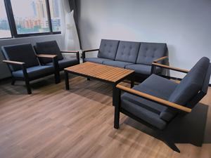 أثاث <span class=keywords><strong>Guangdong</strong></span> foshan خارجي مصنوع من الحديد الزهر ، أثاث منتجع حديث من خشب الساج للعيش في الفناء الخارجي - Product Image 2