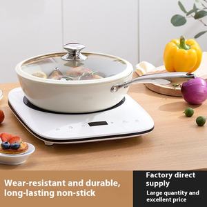 مقلاة صينية بيضاء مرصعة بالحصى غير لاصقة للاستخدام المنزلي هدية مثالية لقلي المقالي - Product Image 2