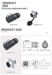 Connecteur de câble à vis d'aviation en cuivre avec prise mâle électrique circulaire IP67 étanche LED LP20 <span class=keywords><strong>3</strong></span> broches - Product Image 6