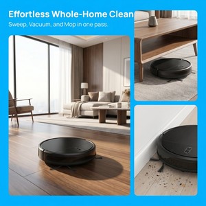 Aspirateur robot intelligent 3-en-1, combo aspirateur et serpillière automatique pour le nettoyage de toute la maison - Product Image 3