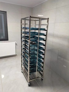 Carretilla de panadería de grado alimenticio resistente a altas temperaturas, ruedas de carrito, carrito de secado multicapa para hoteles y restaurantes - Product Image 3