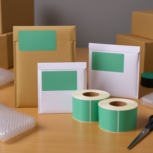 Etichette di Spedizione Termiche Verdi 4x6, Carta Perforata a 3 Strati, Etichette Rettangolari per Imballaggio - Product Image 2