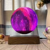 Lampe lunaire flottante à lévitation magnétique électrique 16 couleurs HCNT 6 pouces avec télécommande, motifs animaux faits à la main, créative
