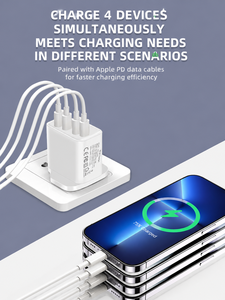 Bloc <span class=keywords><strong>chargeur</strong></span> USB C HYTO 40W pour <span class=keywords><strong>iPhone</strong></span> 18, adaptateur de charge rapide USB Type-C, prise murale, bloc USB C 4 ports pour <span class=keywords><strong>iPhone</strong></span> 17/16 - Product Image 3