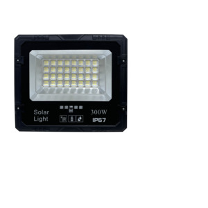 Projecteur LED solaire 300W IP65 Lumière du jour 5000K COB Corps en aluminium Montage en surface Éclairage extérieur de jardin Certifié CE Télécommande - Product Image 1