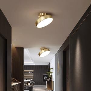 Plafonnier LED moderne minimaliste nordique pour entrée, luminaire créatif en cuivre massif à montage en surface pour la maison - Product Image 5