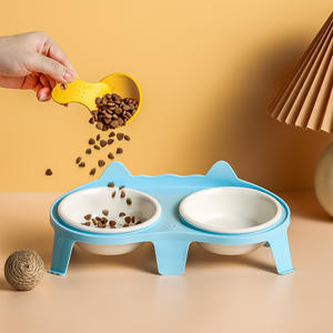 Platos Dobles Elevados con Boca Inclinada para Proteger las Vértebras Cervicales, con Diseño de Huella de Pata de Pez, para Comida y Agua, Venta al por Mayor - Product Image 4