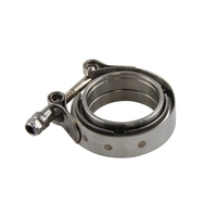 Kit universel de collier de serrage et de bride V-Band 2,25 pouces (57 mm) en acier doux et acier inoxydable pour échappement turbo, kit de tuyau de descente et tuyau en T