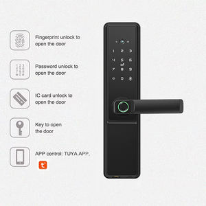 Tuya kunci pintu jarak jauh cerdas Wifi baterai Lithium kata sandi sidik jari kunci pintar antimaling dengan kamera - Product Image 2