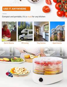 Déshydrateur alimentaire professionnel 5 plateaux en acier inoxydable et plastique, à commande numérique, haute efficacité, pour viande, poisson, légumes et fruits - Product Image 3