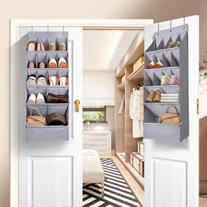 Large 15-Pocket Foldable Hanging Storage Organizer <b>Shoe</b> Holder Closet System with Clothes Storage and Wardrobe Space-Saving - Product Image 6