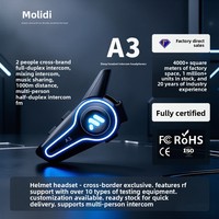 Casque A3 pour casque audio 5.0, conduite de moto, basses profondes, étanche, suppression active du bruit, interphone sans fil pour deux motards