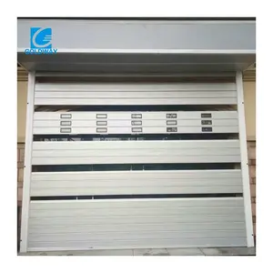 Steel Automatic Industrial Top Hanging Folding Up Stacking Door for Warehouse