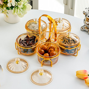 Frascos de vidrio para almacenar refrigerios con tapas, forma cilíndrica, transparentes, para fiestas, postres, dulces, frutas y frutos secos. - Product Image 2