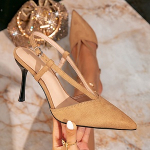 Chaussures compensées imperméables à bout pointu en PU kaki pour femme, idéales pour les mariages d'automne et d'été - Product Image 6