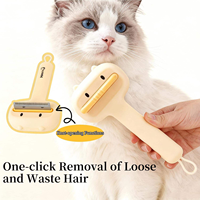 Brosse pour chien et chat 2-en-1 électrique à pulvérisation de brume, en acier inoxydable, avec massage par vibration, anti-rayures, rechargeable et autonettoyante, modèle 2026 Tech