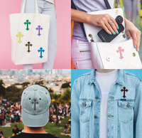 Patch brodé coloré et écologique personnalisable à thermocoller pour vêtements, chapeaux et sacs