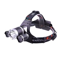 Lampe frontale portable puissante, étanche, rechargeable par USB, avec zoom, quatre modes, lampe frontale LED, lampe torche