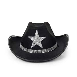 Sombreros Vaqueros con Estrellas de Diamantes de Imitación Estilo Occidental, Logotipo Personalizado, Halloween, Novia, Viajes, Casual, Unisex, 4 Estaciones, con Cuerda - Product Image 3