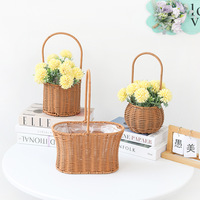 Panier à fleurs fait main pour cadeaux de mariage, panier de rangement pour la maison, panier décoratif, panier à fleurs en plastique pour usage domestique