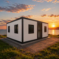 Villa conteneur pliable et extensible en panneaux sandwich d'acier PuTian, design postmoderne, taille personnalisée, modèle 20FT