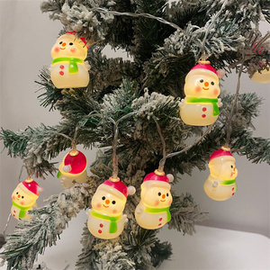 Natale pupazzo di neve ha condotto le luci della stringa lampeggianti netto rosso camera da letto balcone stanza layout albero di natale decorazione - Product Image 1