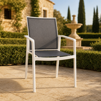 Fauteuil en maille OEM ODM en gros pour terrasse d'hôtel, restaurant, mobilier de patio, couleur personnalisée, résistant aux UV, conforme REACH EN 581
