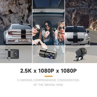 AOEDI-Caméra GPS Dashcam Portable A6 11.26 pouces, caméra de voiture, avec miroir, 3-CH, 2.5K, enregistrement sans fil, CarPlay, DVR
