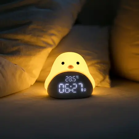 Pantalla Digital LED pájaro reloj de alarma con atenuación Timing interruptor de Sensor de movimiento de luz Led bebé para dormir luz de la noche