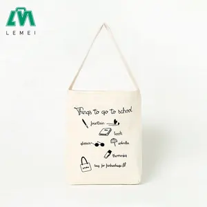 Promotional Eco Friendly Ecological Cotton Canvas Shopping Shoulder Bags with Custom Logo Print