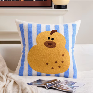 Coussin lombaire en soie brodée motif dessin animé, garnissage en fibre de polyester, style mignon, housse lavable, pour canapé de salon - Product Image 4