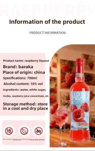 Vodka liqueur aromatisée à la <span class=keywords><strong>framboise</strong></span>, 18% d'<span class=keywords><strong>alcool</strong></span>, 700 ml, vente en gros directe d'usine B2B - Product Image 5