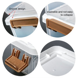 Boîte de <span class=keywords><strong>rangement</strong></span> à verrouillage polyvalente à 2 couches avec couvercle Organisateur de <span class=keywords><strong>couture</strong></span> transparent Boîte empilable Petite boîte en plastique empilable - Product Image 6