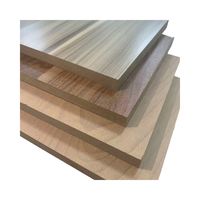 Panneau MDF mélaminé en bouleau et chêne, finition brillante, 4x8 pieds, 2mm, 18mm, 15mm, E1, utilisé pour les meubles, les armoires de cuisine et la décoration intérieure