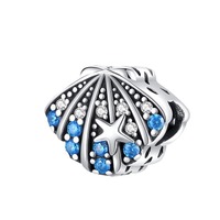 Ensemble collier et bracelet en argent 925 plaqué cuivre avec coquillage incrusté de pierres marines, deux pièces, pour cadeau d'enfant, luxe DIY