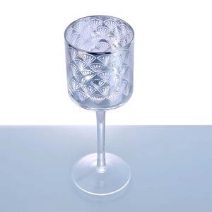 Candelabros de Vidrio Decorativos con Calcomanías Plateadas al por Mayor, Portavelas de Cristal <span class=keywords><strong>Baratos</strong></span> y Frascos de Cristal para Velas para Decoración del Hogar - Product Image 1