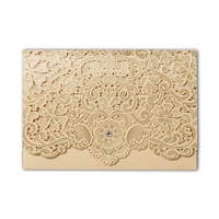 Cartes d'invitation de mariage de luxe découpées au laser, motif floral, décoration diamant, pour événements et fêtes, imprimées UV, papier couché mat laminé