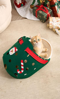 Pantoufle de Noël verte motif bonhomme de neige, style mode et mignon, pour arbre à chat, jeu interactif, soulage l'ennui, cadeau pour chat