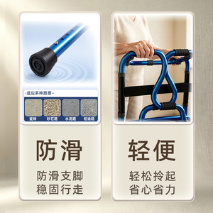 Joy Point Aluminum Alloy <b>Walker</b> 8-Position Height Adjustable One-Button Foldable For <b>Elderly</b> Mobility Aid - Product Image 3
