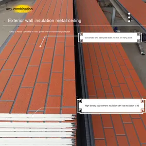 Panel térmico ignífugo en relieve de Metal, nuevo tipo de panel térmico de pared <span class=keywords><strong>Interior</strong></span>/Exterior, paneles sándwich - Product Image 5